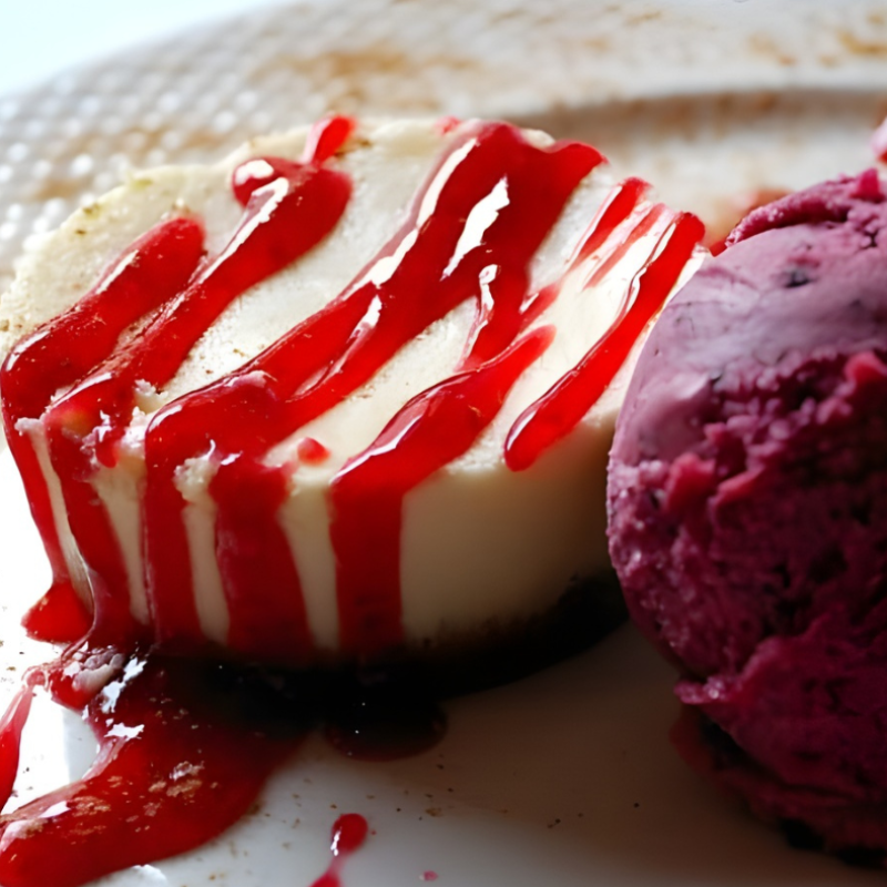 Tarta de queso con helado